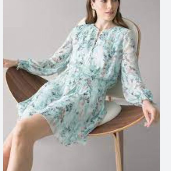Smocked Blouson Dress In Wisteria See Breeze Preppy Coastal - Picture 4 of 13